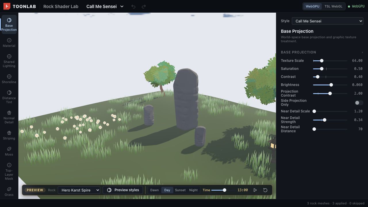 Rock & Geology Shader Lab — live screenshot