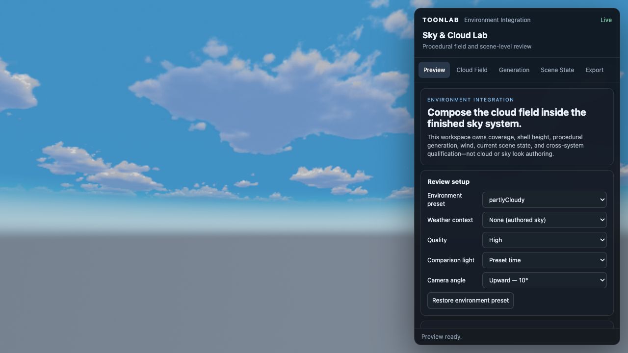 Sky & Cloud Lab — live screenshot